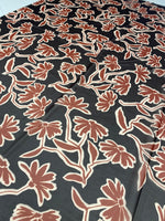 Rust Red Floral Print Fabric on Black Background - Whotex Online Fabric Store
