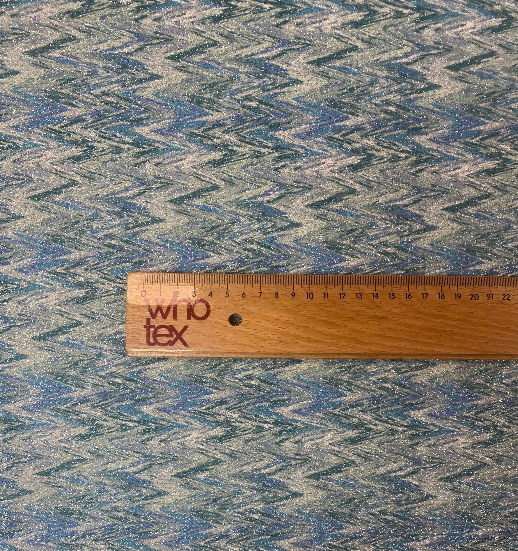 Sage & Blue Chevron Fabric by the Metre - Whotex Fabrics London