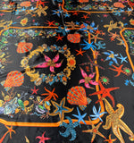 Sea Life Print Lycra Satin Fabric by the Metre - Whotex Fabrics London