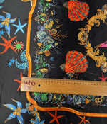 Sea Life Print Lycra Satin Fabric by the Metre - Whotex Fabrics London