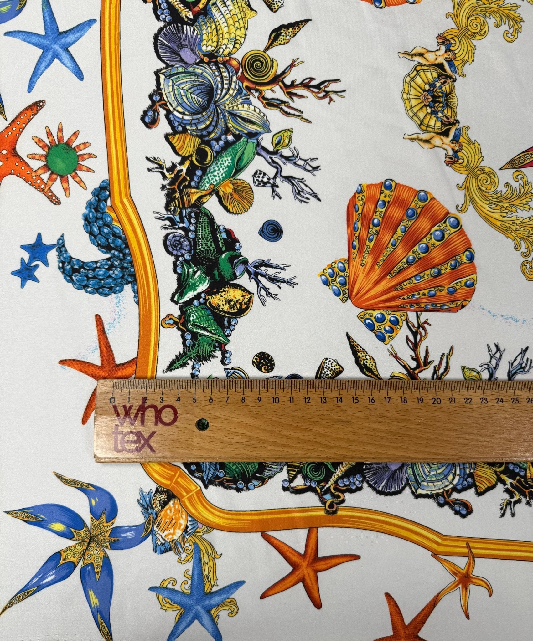 Sea Life Print Satin Fabric by the Metre - Whotex Fabrics London