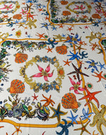 Sea Life Print Satin Fabric by the Metre - Whotex Fabrics London