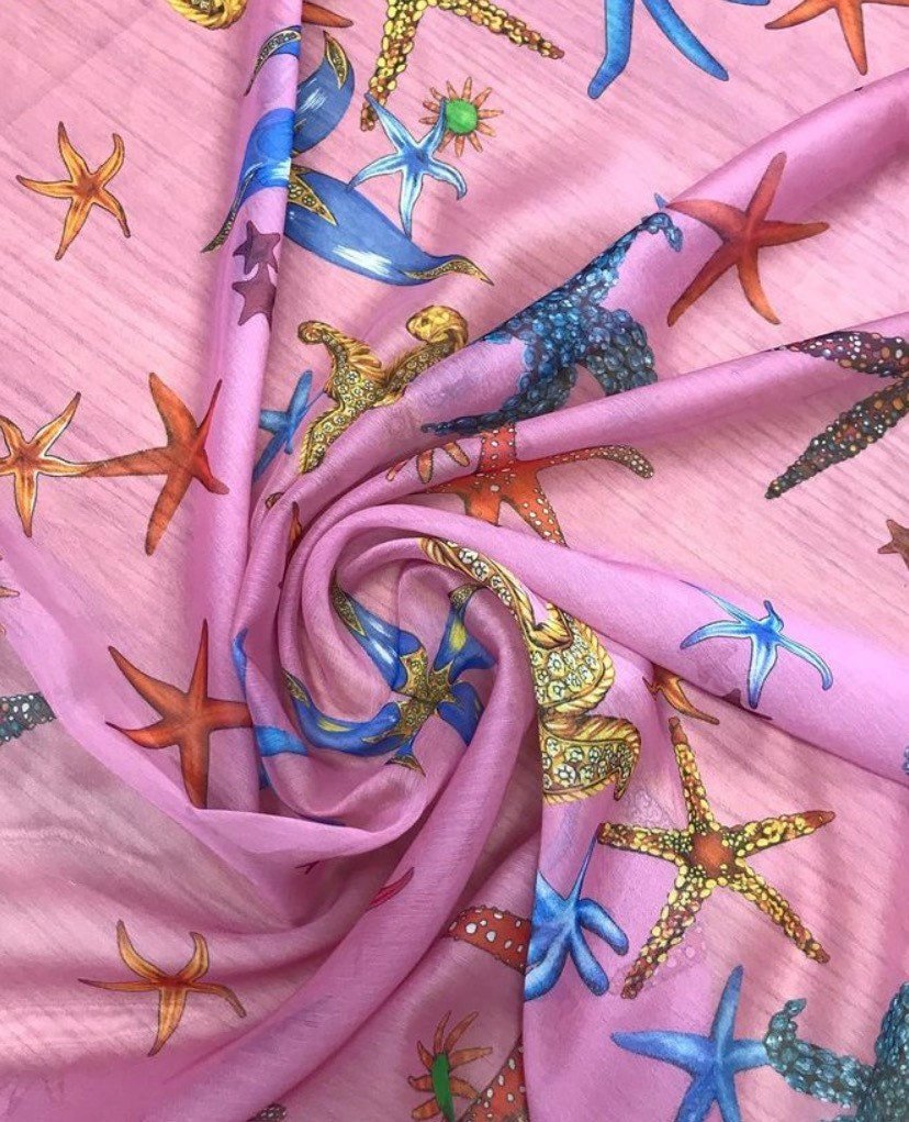 Sea Shell Pattern Chiffon Fabric, Sugar Chiffon Fabric - Whotex Online Fabric Store