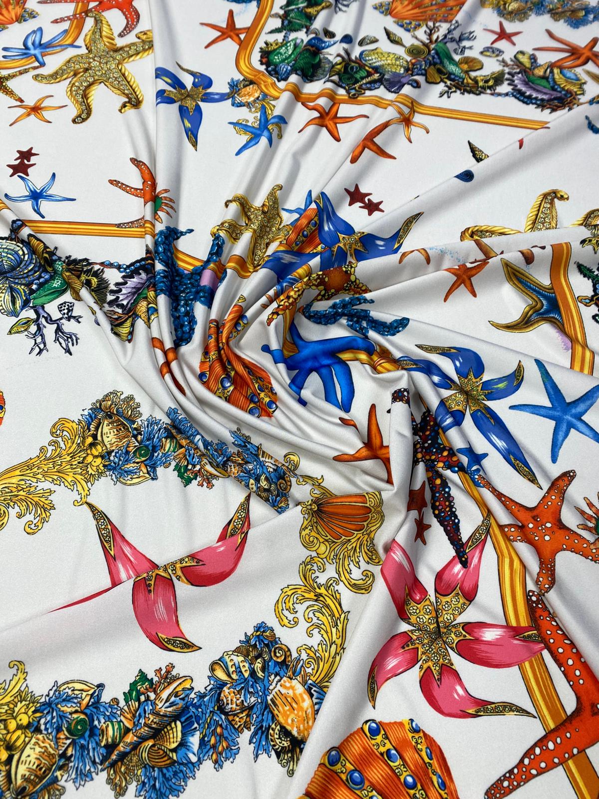 Sea Shell Pattern Fabric – Fabric by Metre, Multiple Options for Sewing ...