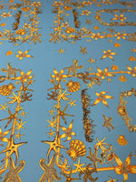 Sea Shell Pattern Fabric by the Metre - Whotex Fabrics London