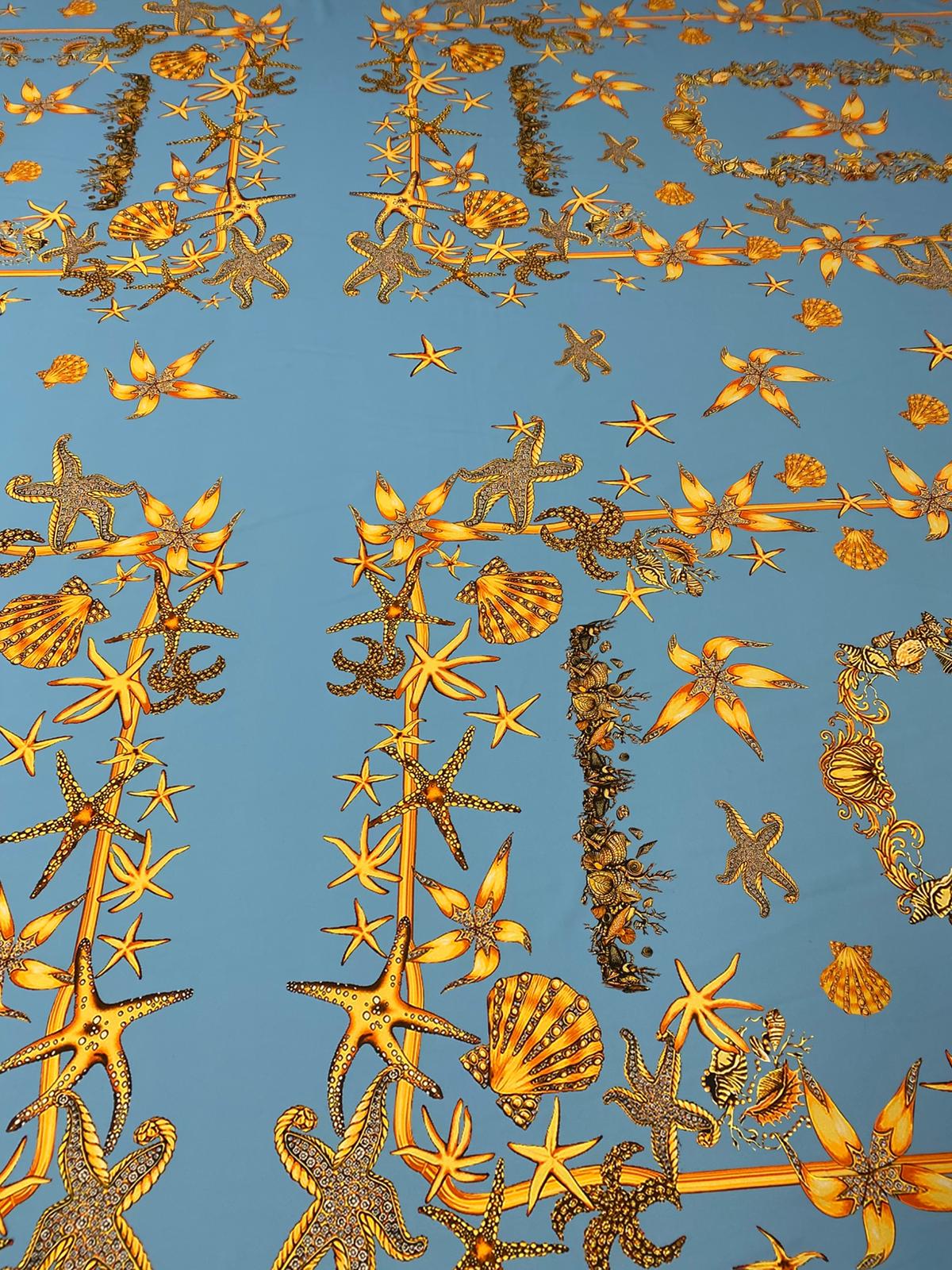 Sea Shell Pattern Fabric by the Metre - Whotex Fabrics London