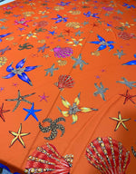 Sea Shell pattern Fabric, Fabric, Orange oyster pattern Fabric, Desing Fabric By The Yard - Whotex Online Fabric Store