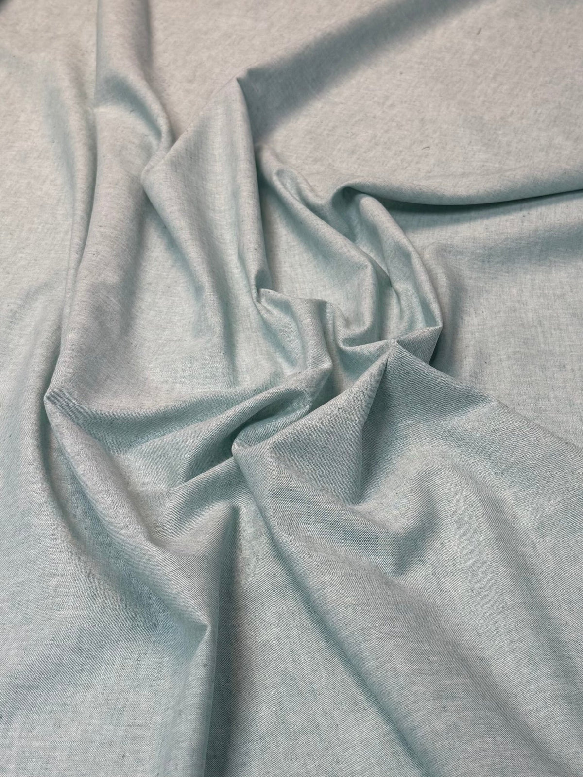 Seafoam Green Cotton Linen Fabric by the Metre - Whotex Fabrics London