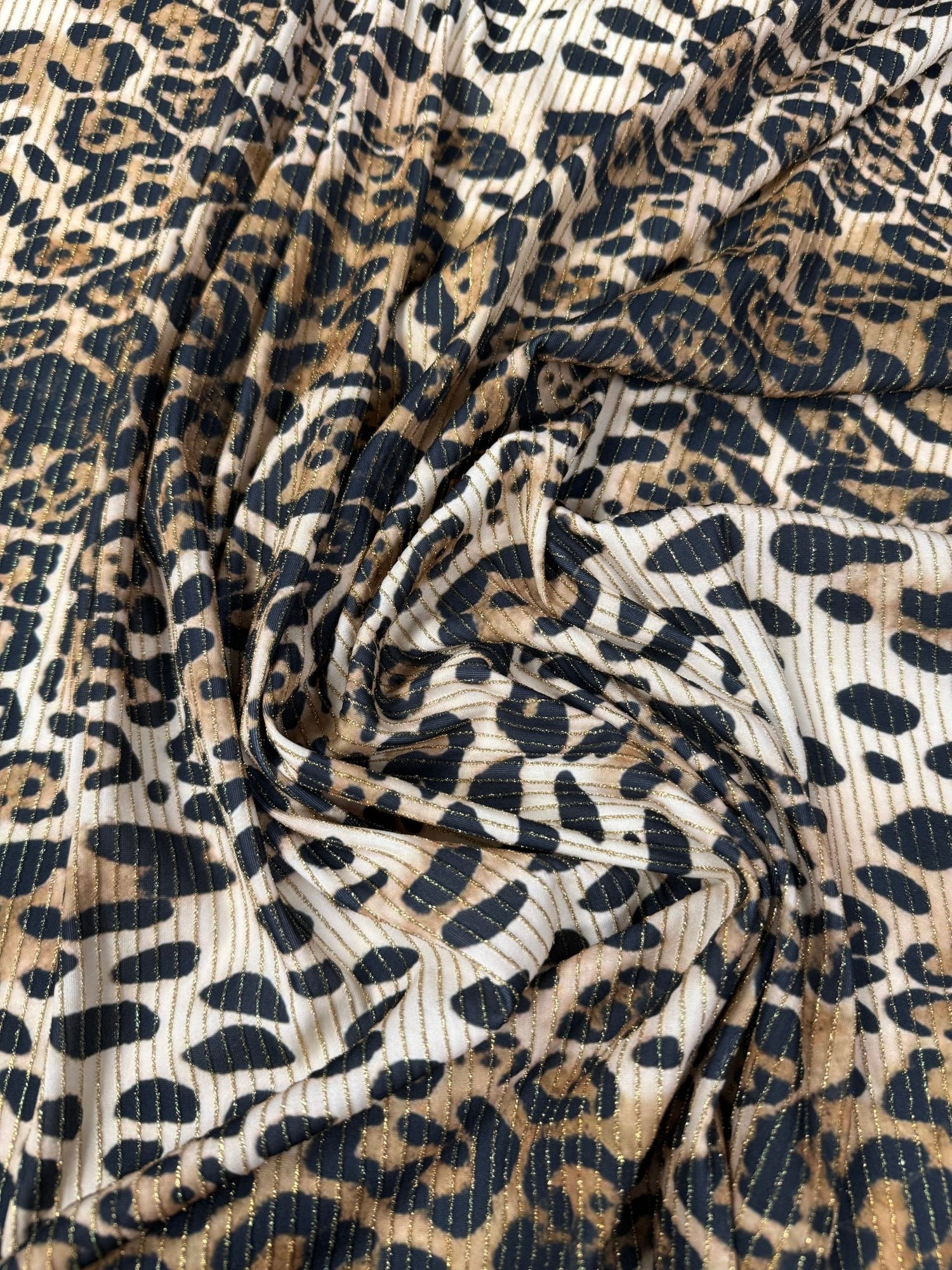 Shimmer Leopard Lurex Fabric by the Metre - Whotex Fabrics London