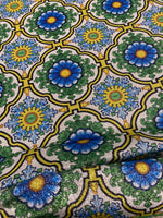 Sicilian Pattern Green Fabric by Metre - Whotex Fabrics London