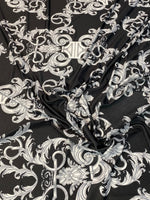 Silver Baroque Fabric by the Metre - Whotex Fabrics London