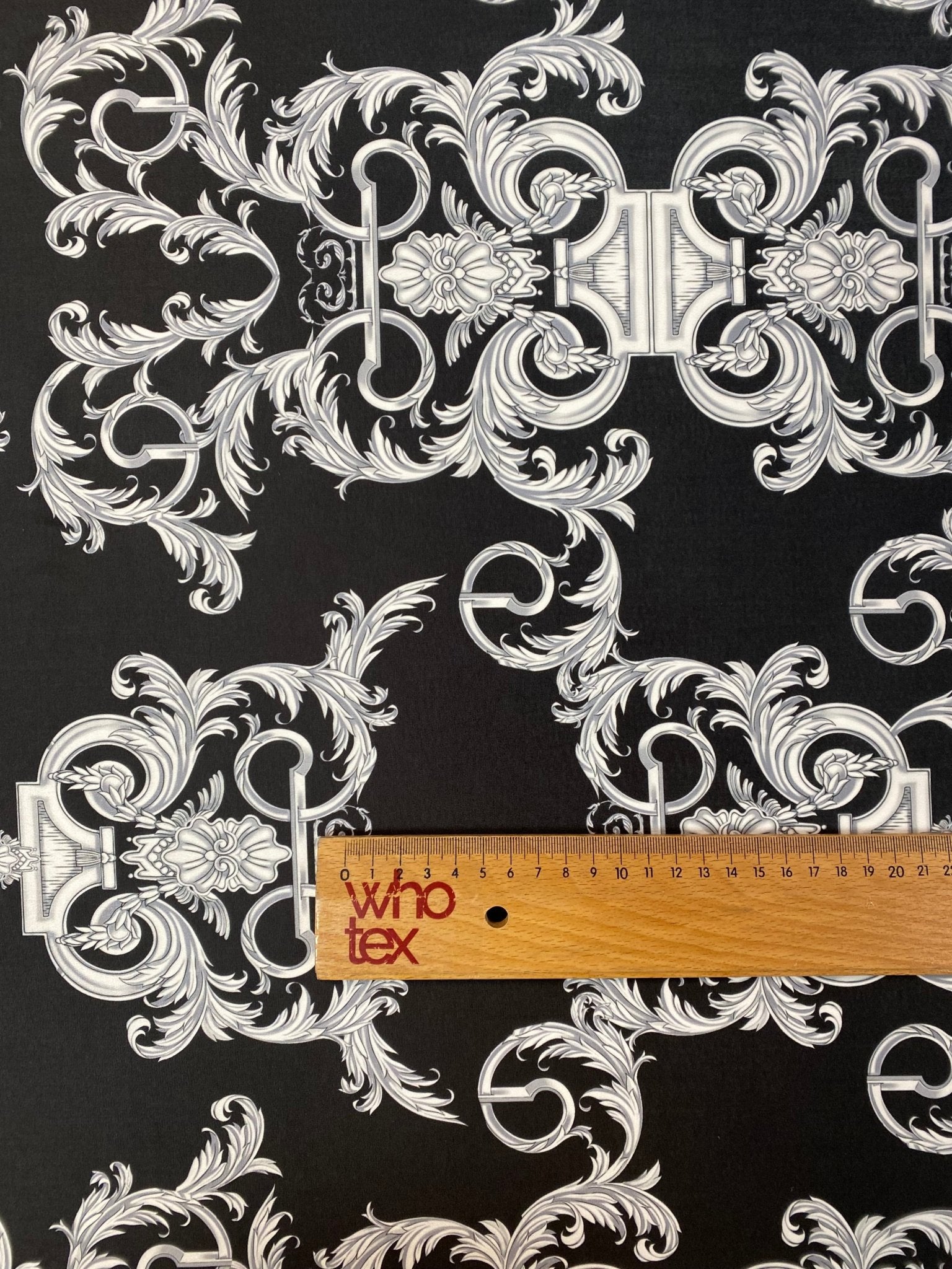 Silver Baroque Fabric by the Metre - Whotex Fabrics London