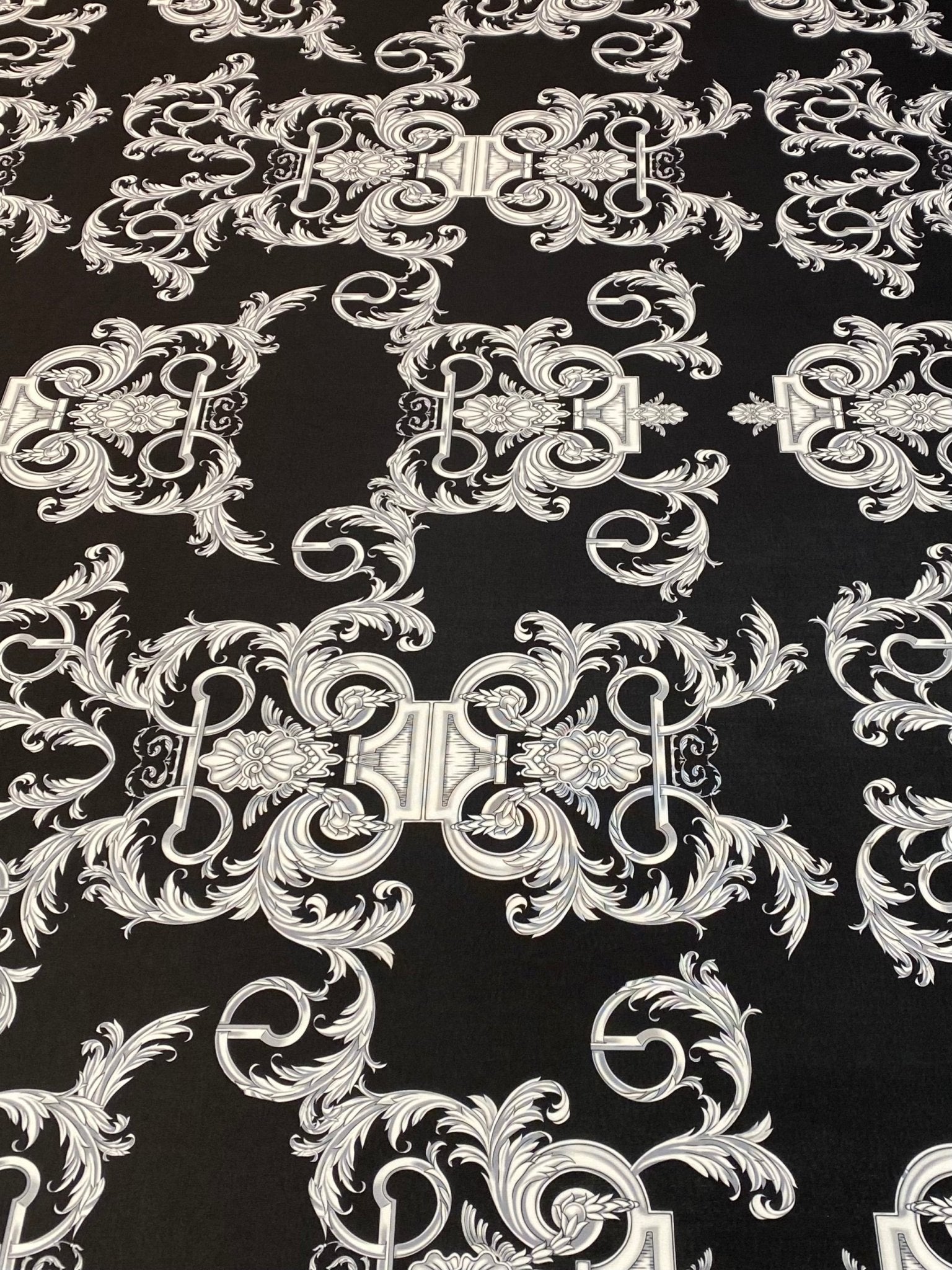 Silver Baroque Fabric by the Metre - Whotex Fabrics London