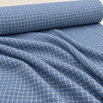 Sky Blue Wool Tweed Fabric – Checked Glitter Suiting by the Metre - Whotex Fabrics London