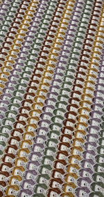 Soft color zigzag knit jersey mesh fabric with vibrant textured pattern for crafting and apparel projects