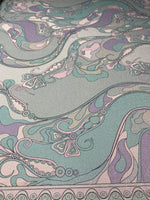 Soft Shimmer Swirl Print Lurex Fabric by the Metre - Whotex Fabrics London