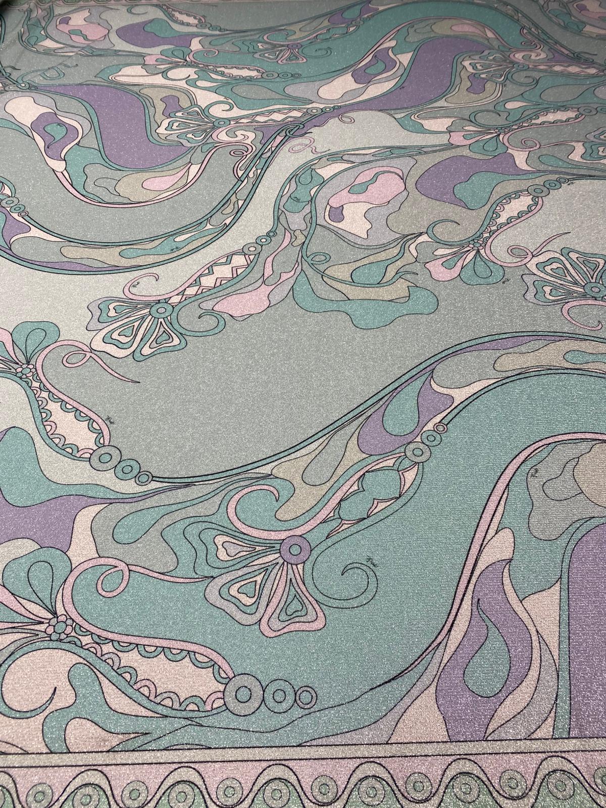 Soft Shimmer Swirl Print Lurex Fabric by the Metre - Whotex Fabrics London