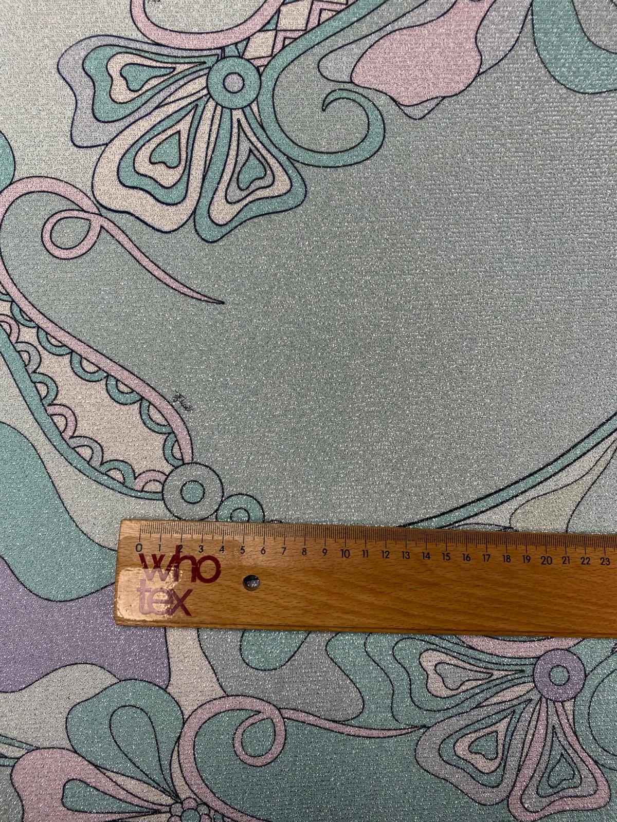 Soft Shimmer Swirl Print Lurex Fabric by the Metre - Whotex Fabrics London