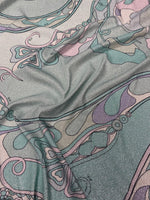 Soft Shimmer Swirl Print Lurex Fabric by the Metre - Whotex Fabrics London