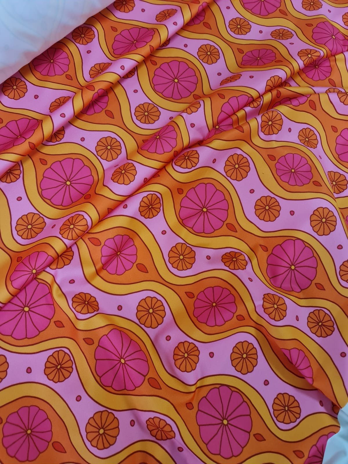 Spandex Fabric, Geometric pattern Fabric, Pink Floral Pattern Fabric - Whotex Online Fabric Store