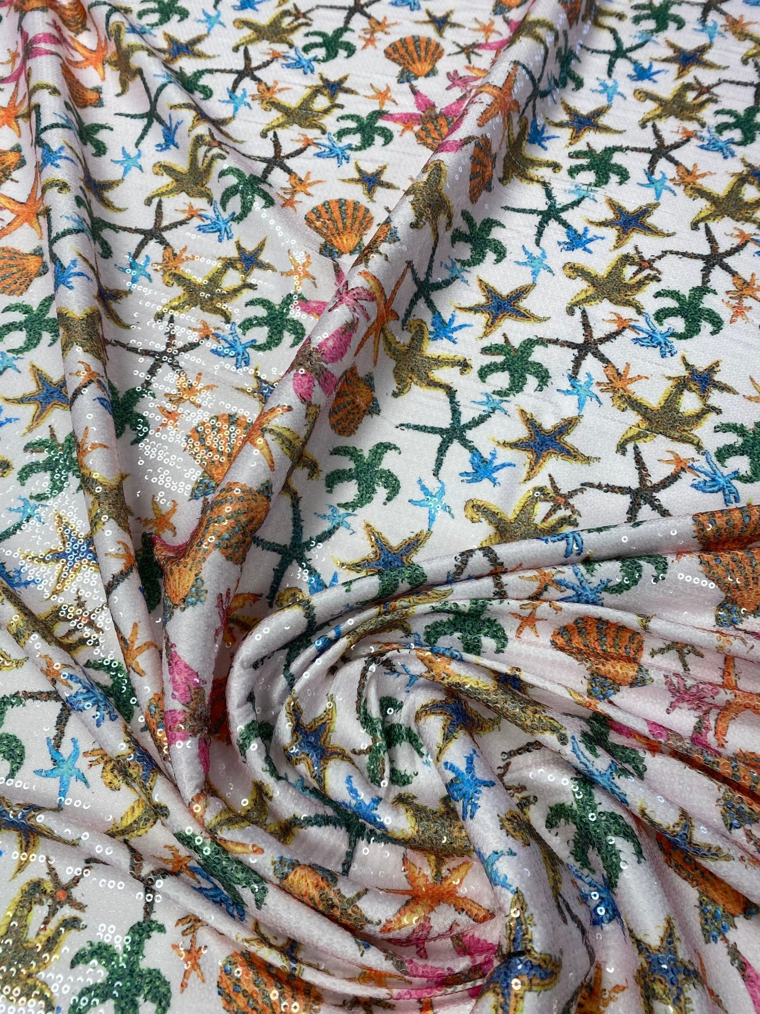 Starfish Sequin Fabric - Whotex Fabrics London