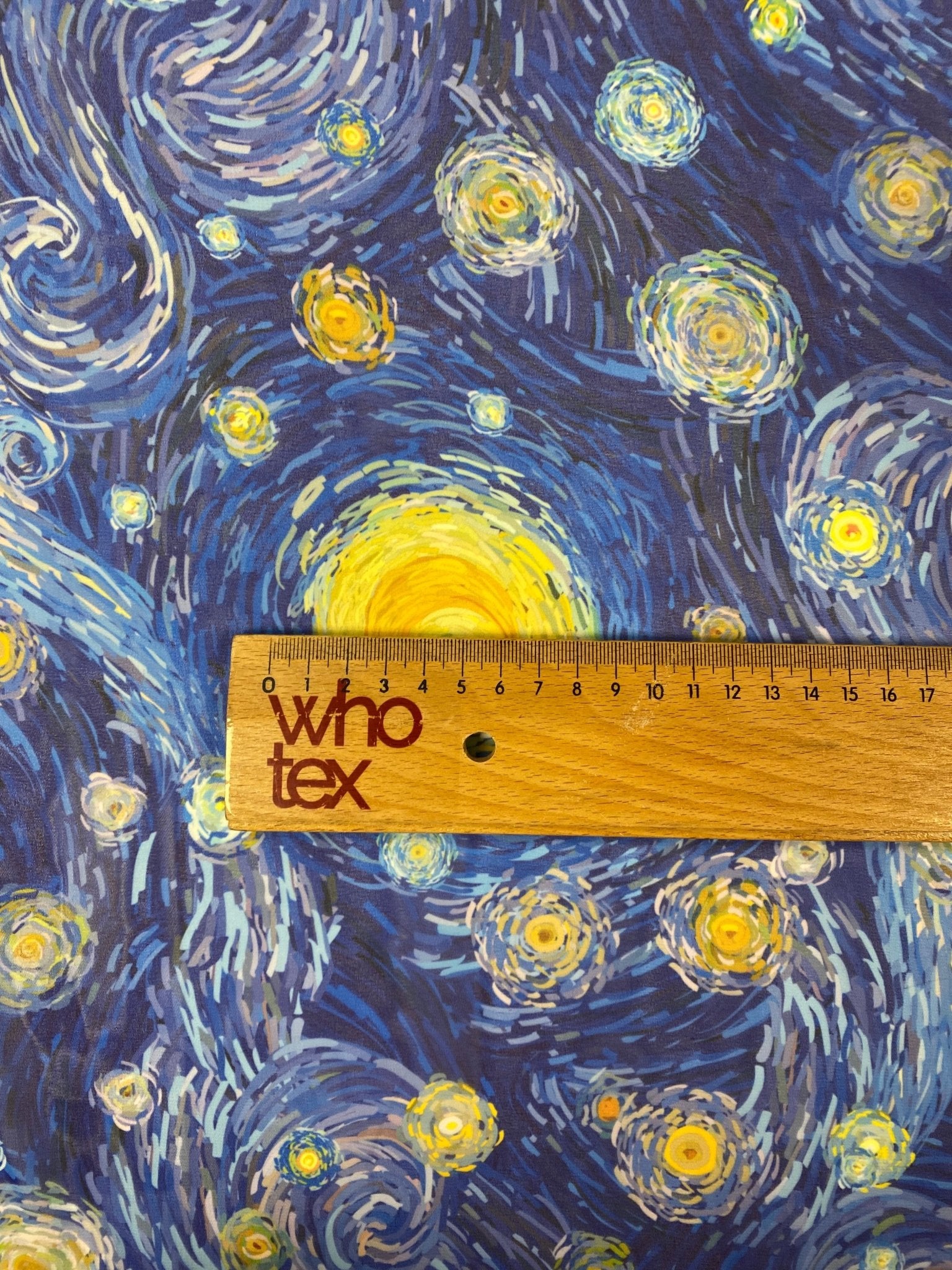 Starry Night Print Chiffon Fabric by the Metre - Whotex Fabrics London