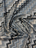Stretch Lurex Fabric with Zigzag Pattern - Whotex Fabrics London