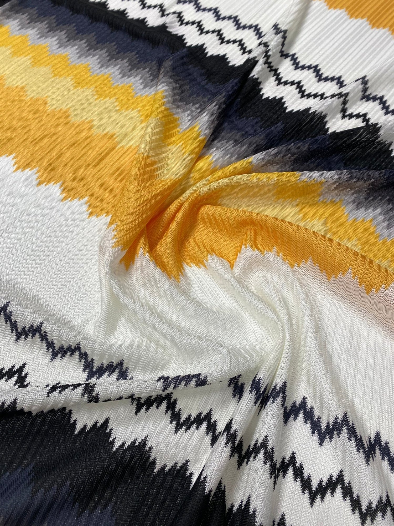 Striped Zigzag Mesh Fabric by the Metre - Whotex Fabrics London