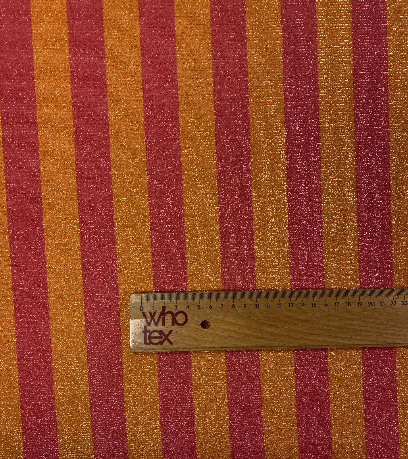 Sunset Stripe Lurex Fabric by the Metre - Whotex Fabrics London