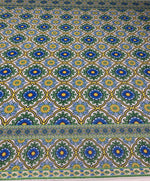 Tile Floral Lurex Fabric by the Metre - Whotex Fabrics London