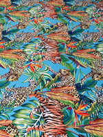 Tropical and Leopard Pattern Fabric by Metre - Whotex Fabrics London