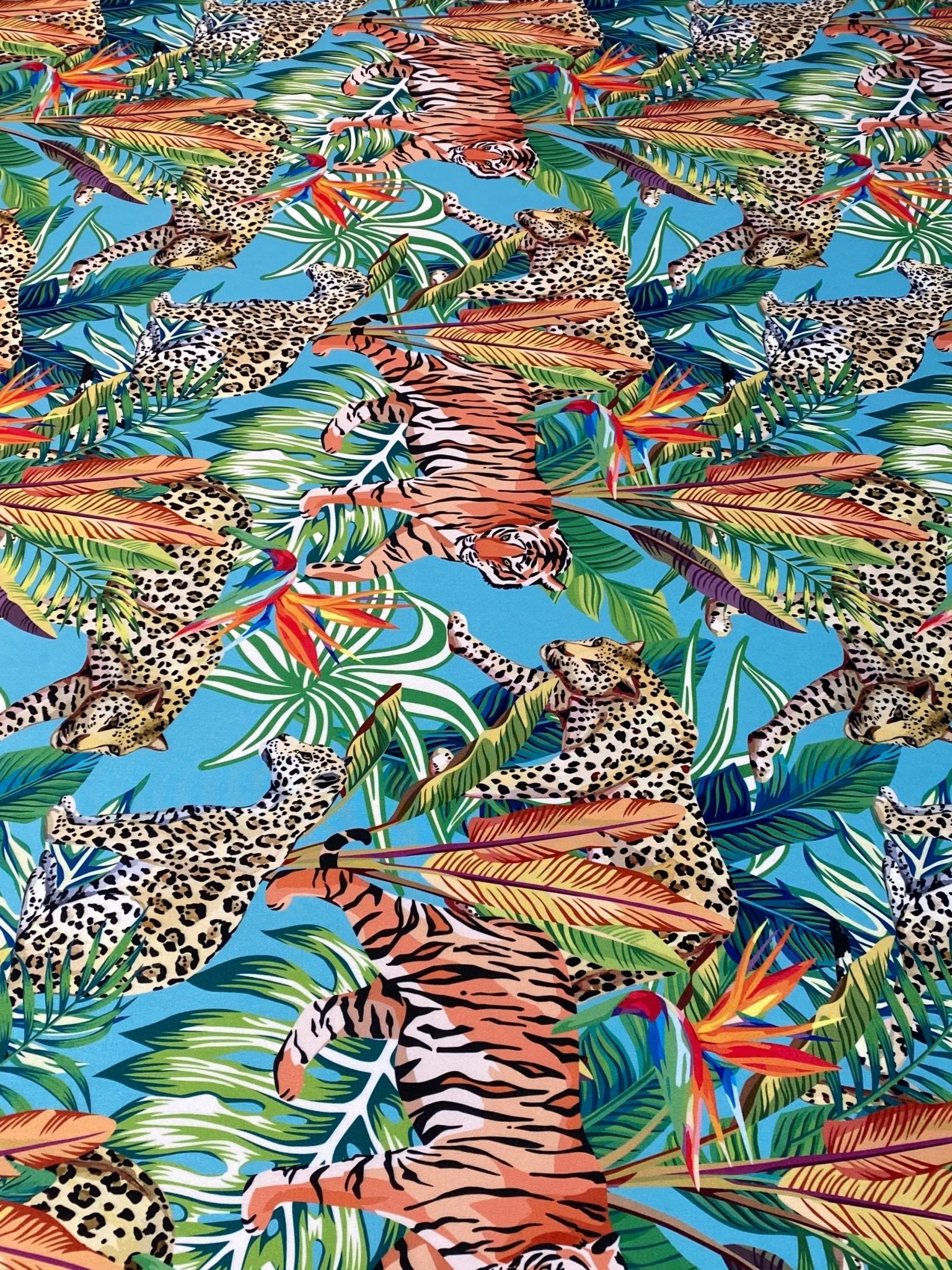 Tropical and Leopard Pattern Fabric by Metre - Whotex Fabrics London