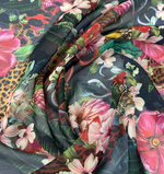 Tropical Jungle Fabric – Floral & Leopard Exotic Print by the Metre - Whotex Fabrics London