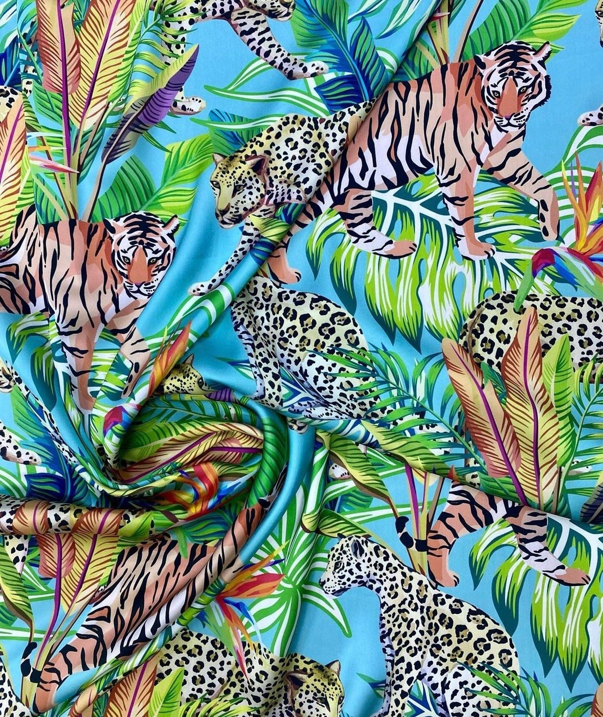 Tropical Leaf Pattern Fabric, Leopard Pattern Fabric - Whotex Online Fabric Store