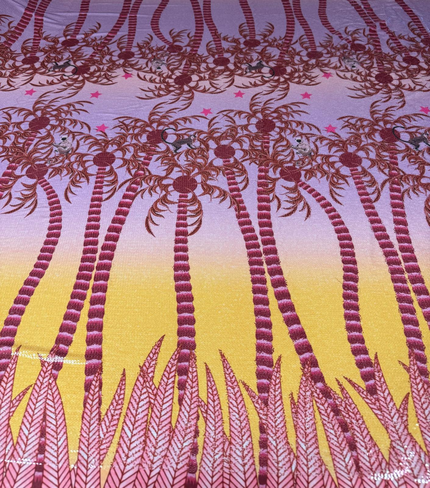 Tropical Palm Ombre Fabric for Summer Dresses - Whotex Fabrics London