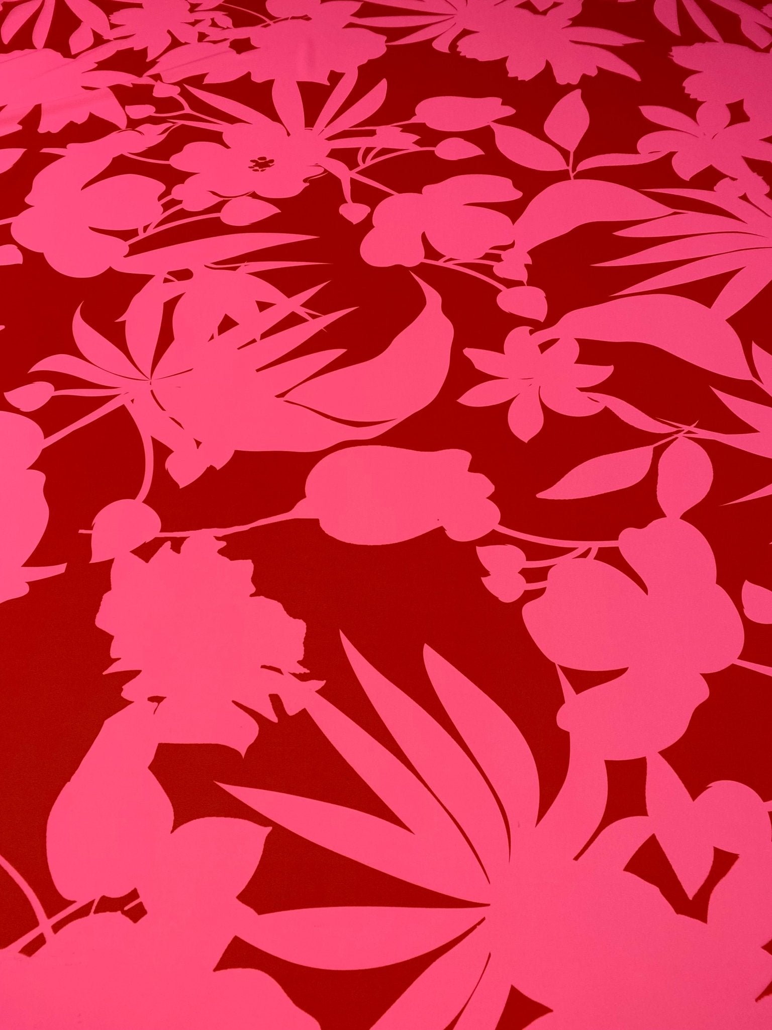 Tropical Pink and Red Fabric Vibrant Floral By Metre - Whotex Fabrics London