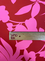 Tropical Pink and Red Fabric Vibrant Floral By Metre - Whotex Fabrics London