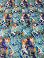 Turquoise and Blue Lurex Fabric by the Metre - Whotex Fabrics London