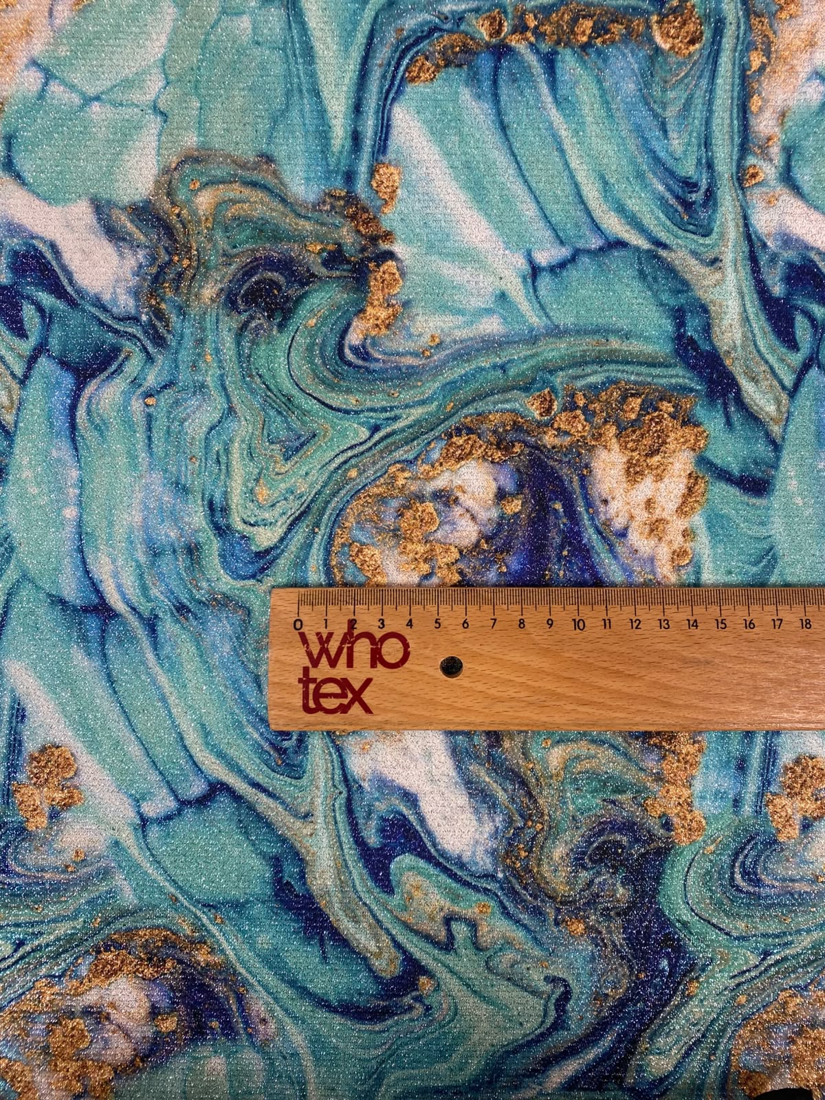 Turquoise and Blue Lurex Fabric by the Metre - Whotex Fabrics London