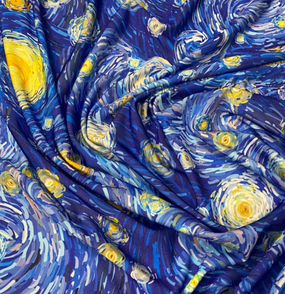 Van Gogh Inspired Fabric By Metre - Whotex Fabrics London