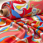 Vibrant Abstract Lycra Stretch Fabric by the Metre - Whotex Fabrics London