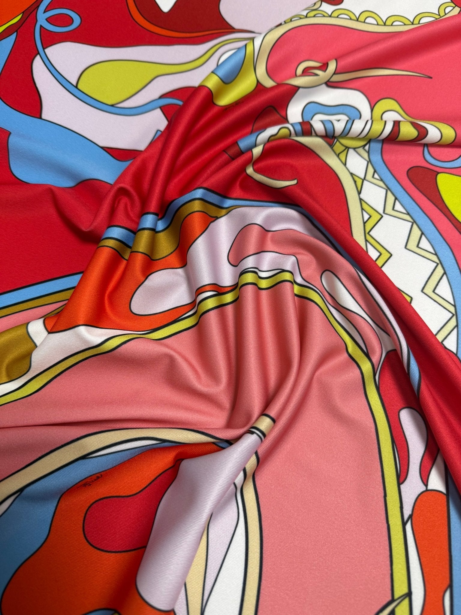 Vibrant Abstract Spandex Fabric by the Metre - Whotex Fabrics London
