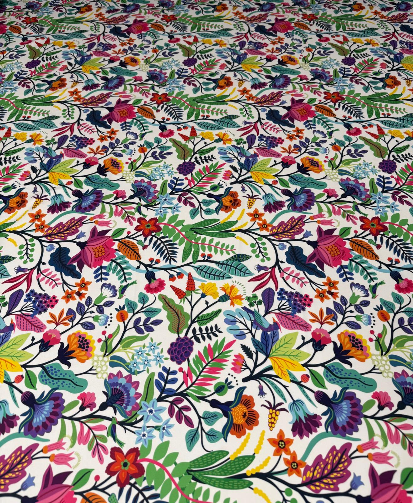 Vibrant Multicolour Floral Fabric by the Metre | Dressmaking - Whotex Fabrics London