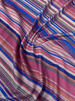 Vibrant Multicolour Striped Lurex Fabric by the Metre - Whotex Fabrics London