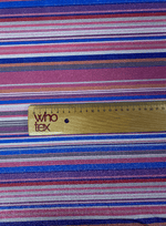 Vibrant Multicolour Striped Lurex Fabric by the Metre - Whotex Fabrics London