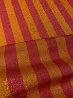 Vibrant Orange & Red Striped Fabric by the Metre - Whotex Fabrics London