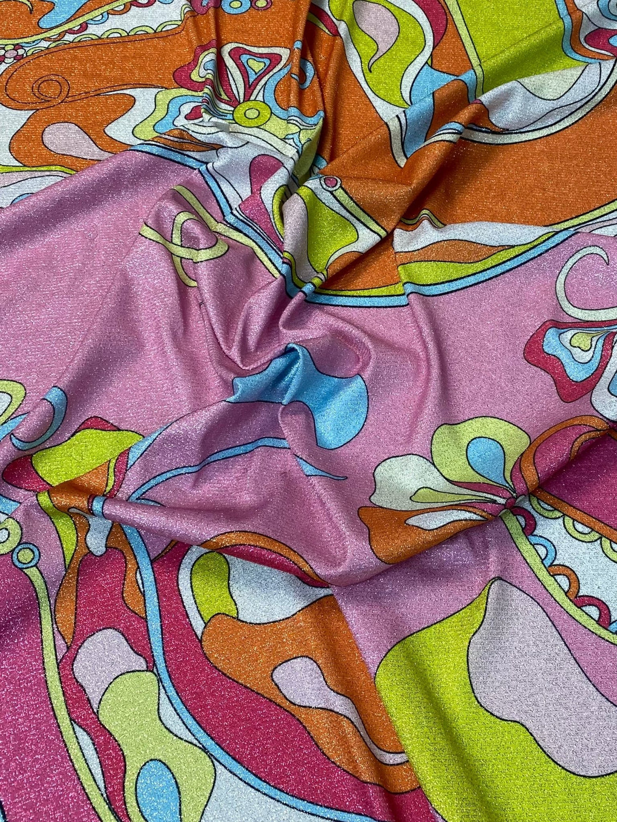 Vibrant Paisley Lurex Fabric by the Metre - Whotex Fabrics London