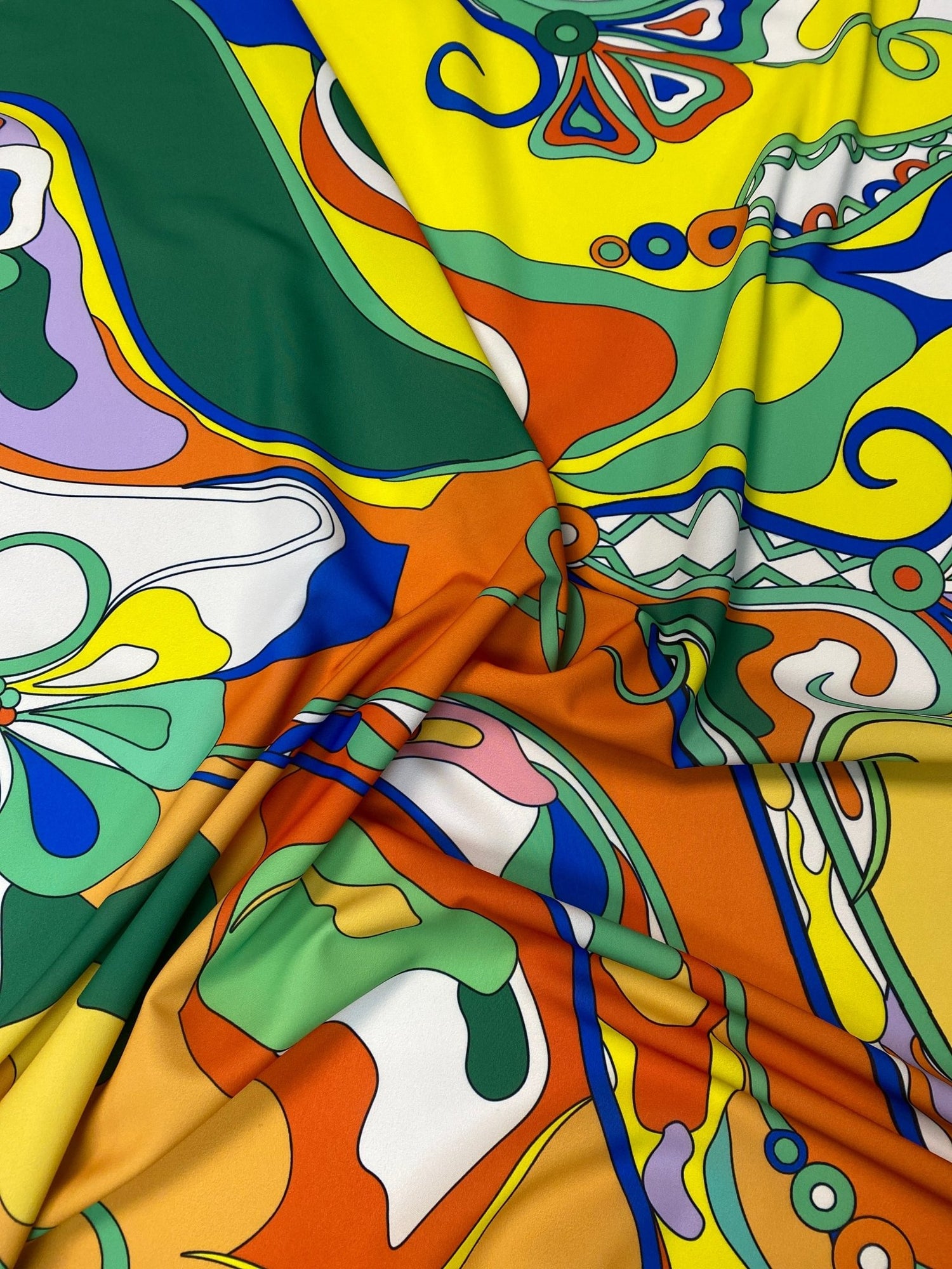 Vibrant Psychedelic Pattern Fabric by Metre - Whotex Fabrics London