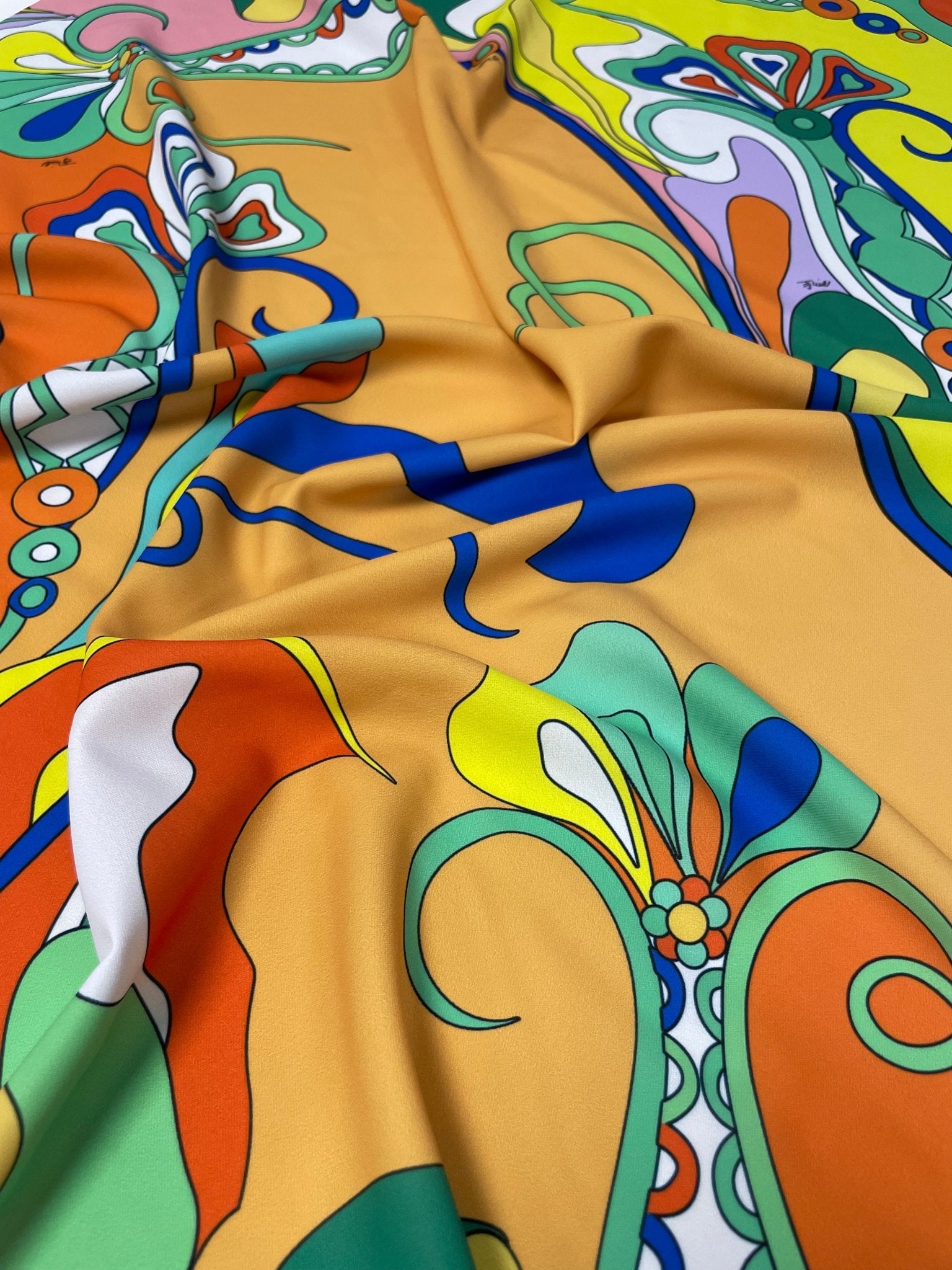 Vibrant Psychedelic Pattern Fabric – Retro Abstract Multicolor Textile Design - Whotex Online Fabric Store