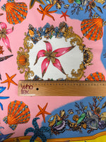 Vibrant Starfish & Seashells Organic Cotton Poplin Fabric by the Metre - Whotex Fabrics London